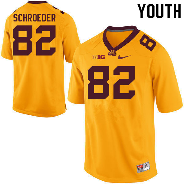 Youth #82 Wyatt Schroeder Minnesota Golden Gophers College Football Jerseys Sale-Gold - Click Image to Close